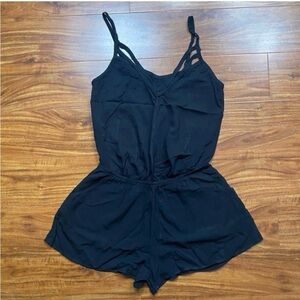 3/$25 Express Women Black Strappy Cutout Shorts Romper Size XS Casual Beach Boho